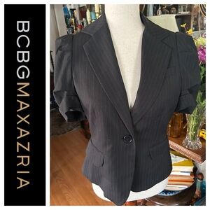 BCBGMaxAzria Black Pinstripe Blazer